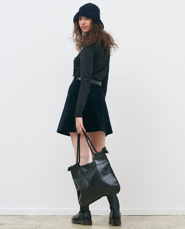 Dünner Rippstrick-Pullover Black beauty