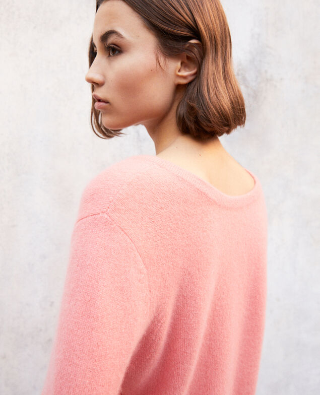 Pullover mit Rundhalsausschnitt aus Mohair Salmon pink