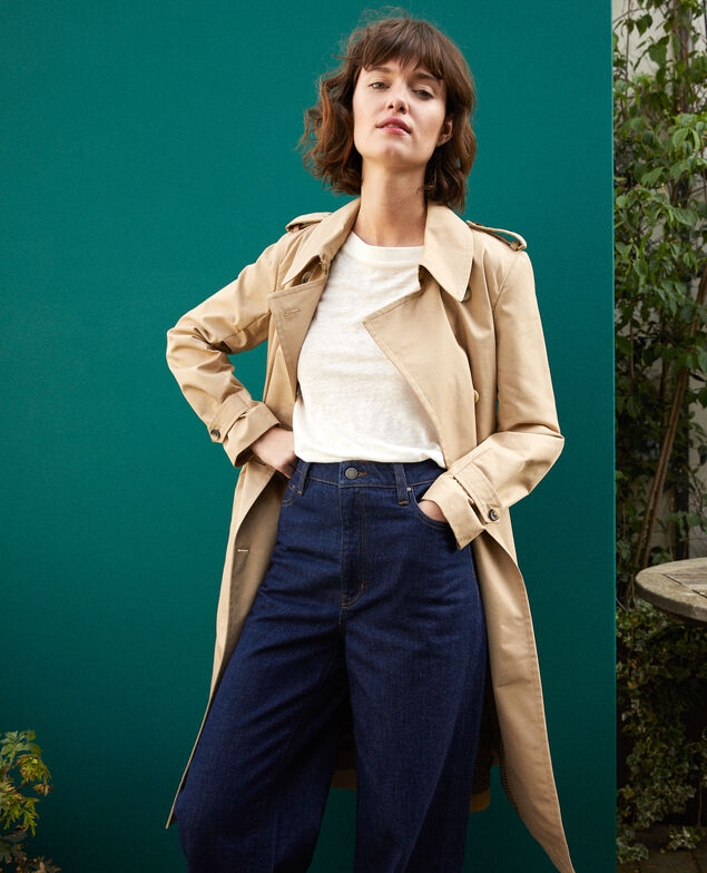 Halblanger Trenchcoat Travertine