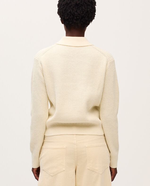 Pullover mit Polokragen U010 off white