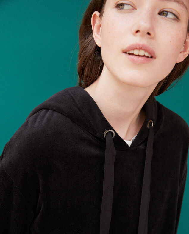 Sweatshirt mit Kapuze Schwarz