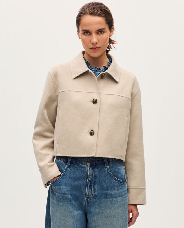 Kurze doppelseitige Jacke K301 light beige