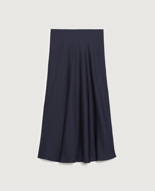 Fließend fallender satinierter Midi-Rock H695 night sky
