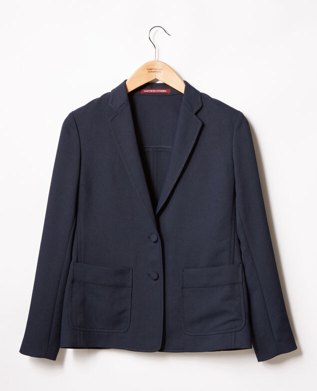Jacke aus Krepp Marine