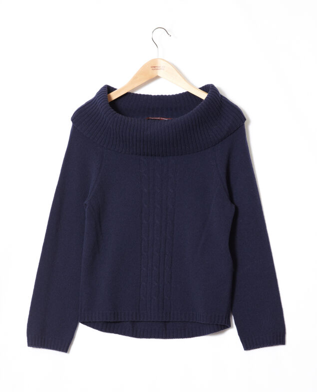 Pullover mit Zopfmuster Peacoat