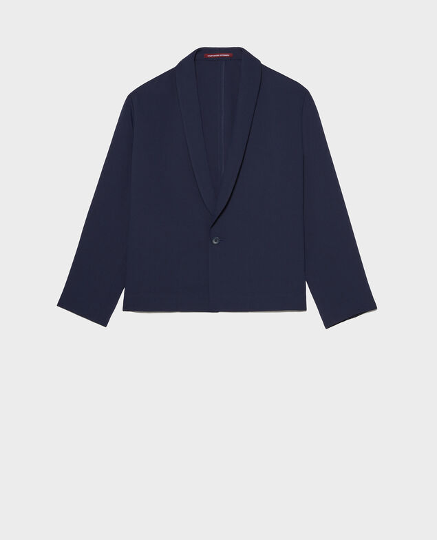 Smokingjacke aus fließendem Polyester Maritime blue