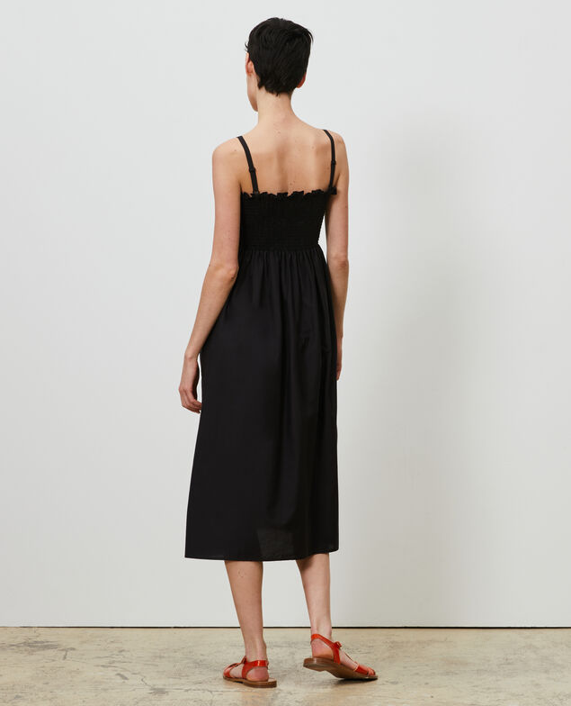 Langes Kleid aus Baumwolle und Seide Black beauty