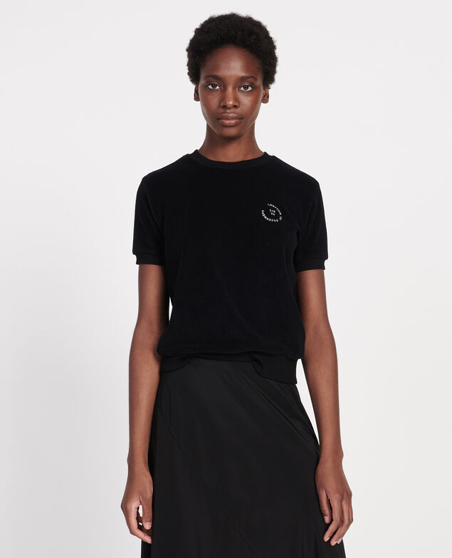Frottee-T-Shirt aus 100 % Baumwolle Black beauty