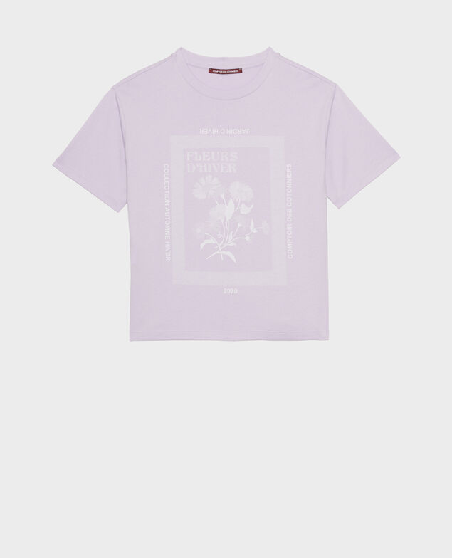 T-Shirt aus Baumwolle mit kurzen Ärmeln Pastel lilac