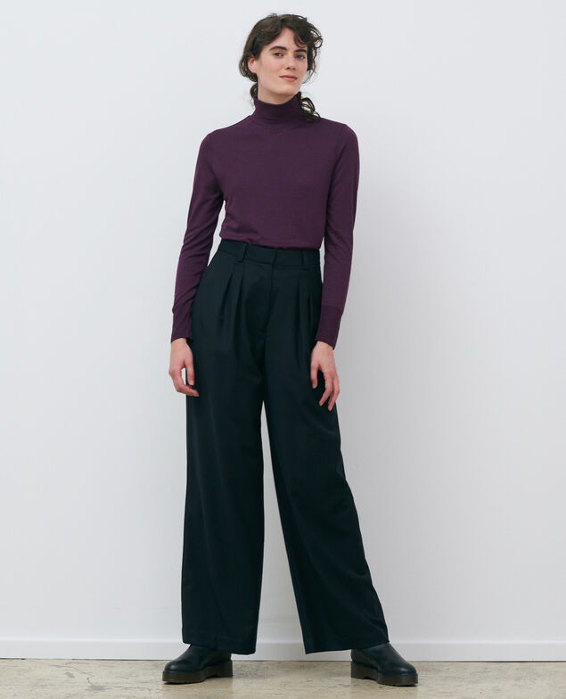Dünner Rippstrick-Pullover Potent purple
