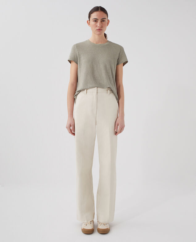 BLANDINE - Gerade Hose I010 glass green beige