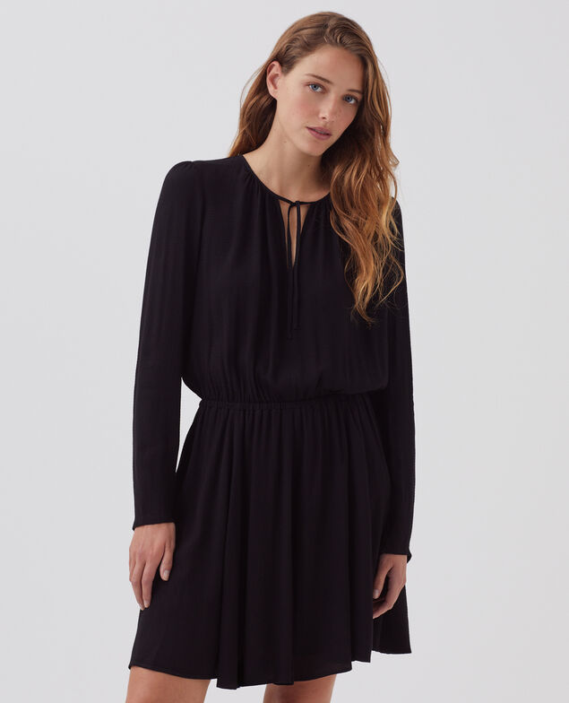 Kurzes Kleid mit fließendem Fall H091 black beauty