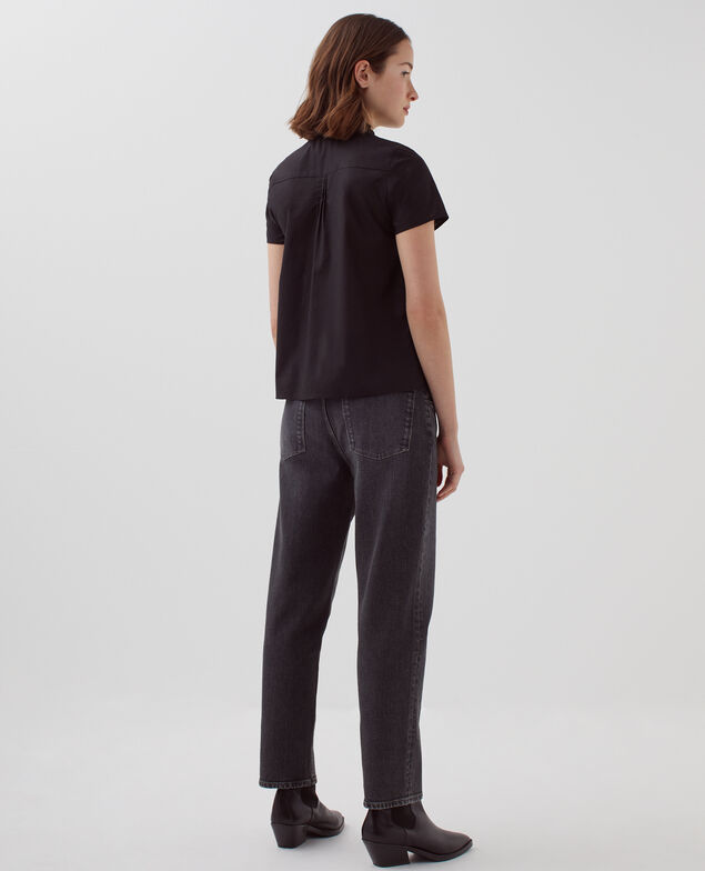 Bluse mit kurzen Ärmeln H091 black beauty