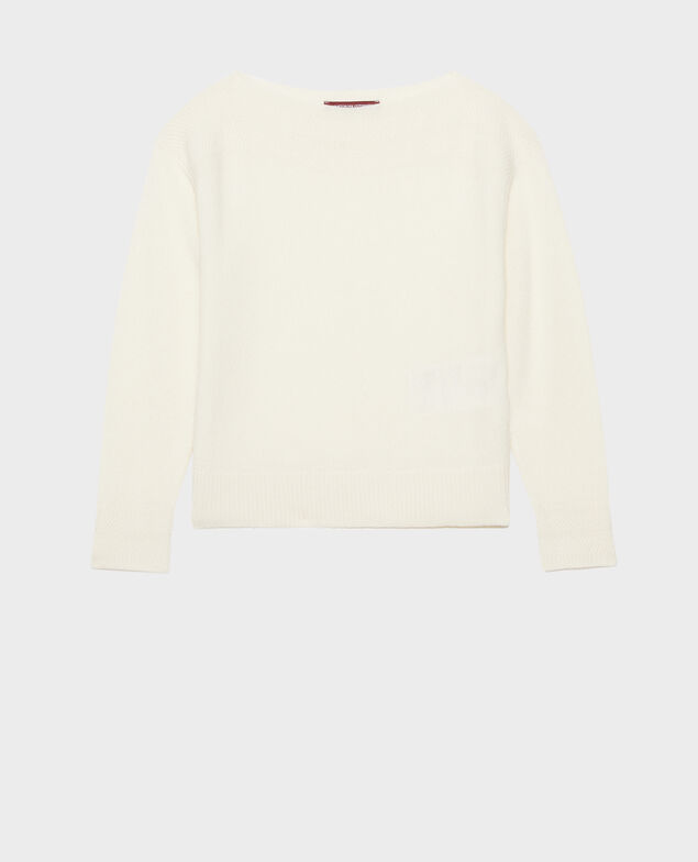 Pullover aus Kaschmir mit U-Boot-Ausschnitt Gardenia
