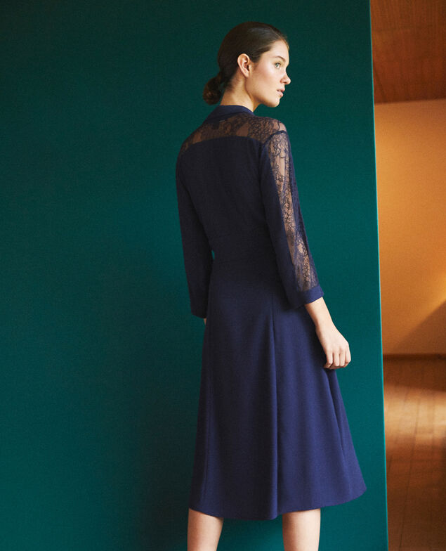Kleid mit Spitze Blau