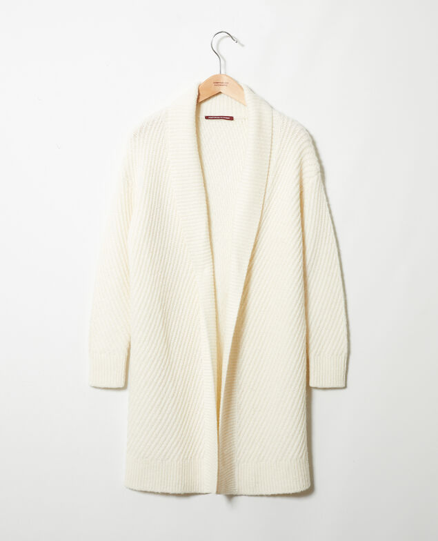 Rippstrick-Pullover Off white