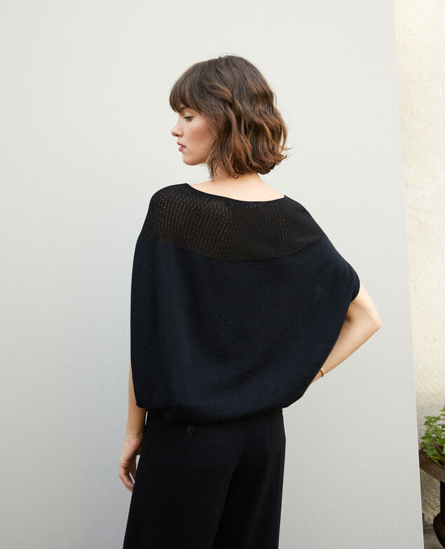 Whole Garment Pullover in Kugelform Noir