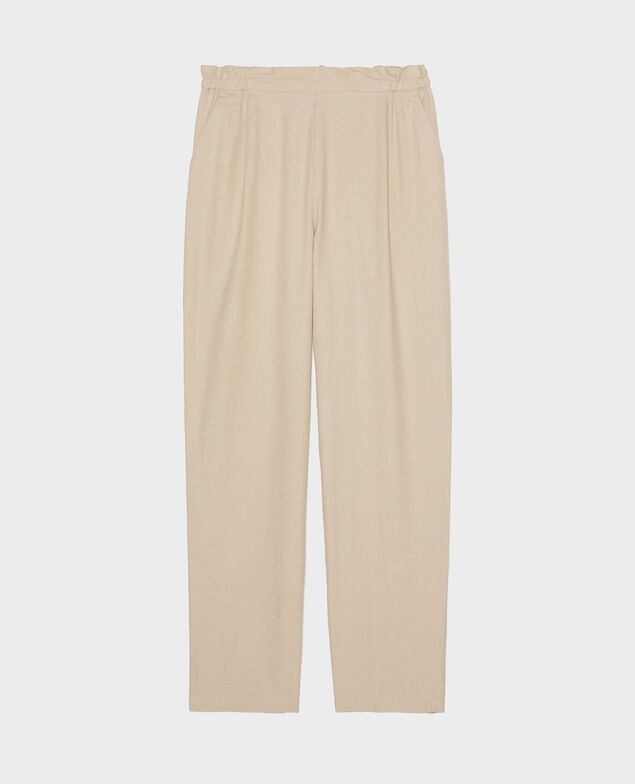 Hose mit Leinen und Baumwolle Oxford tan