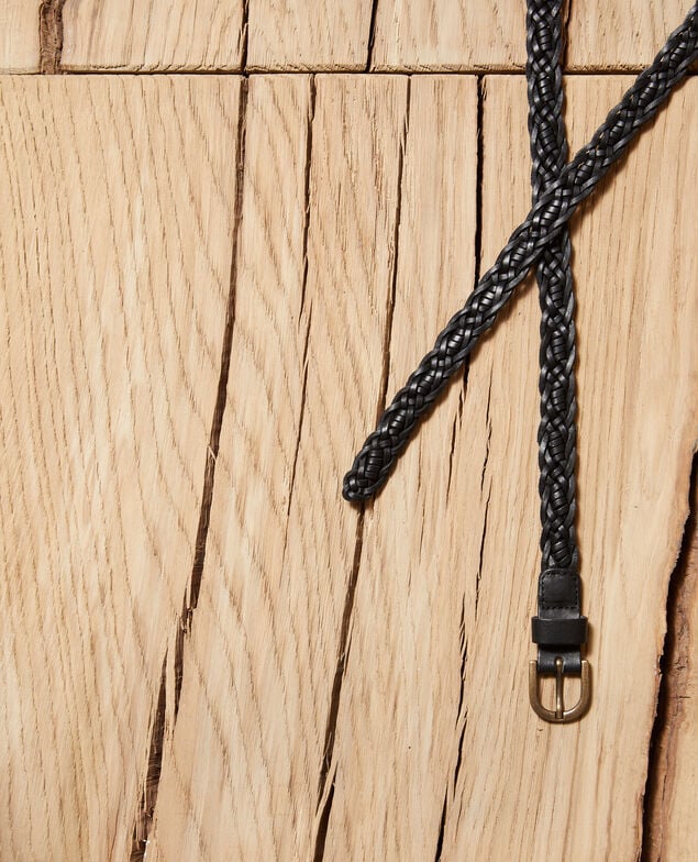 Geflochtener Ledergürtel Schwarz