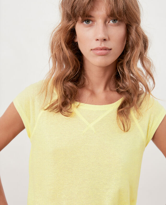 Irisierendes T-Shirt aus Leinen Lemonade