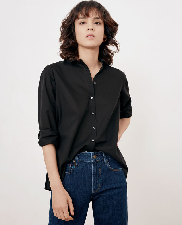 Bluse mit Rückenfalten Noir