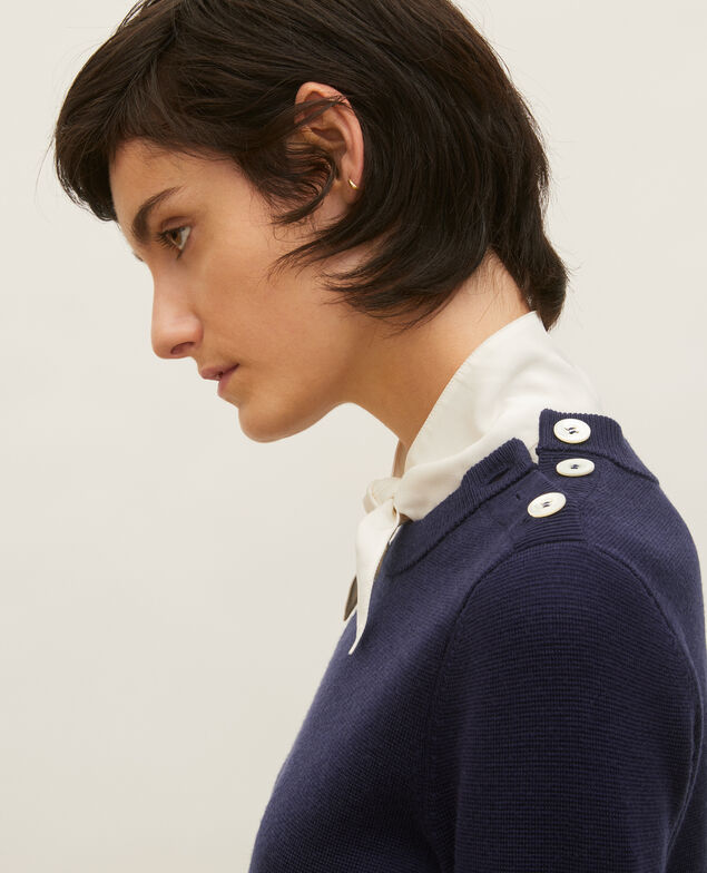 Wollpullover im Marinelook Maritime blue