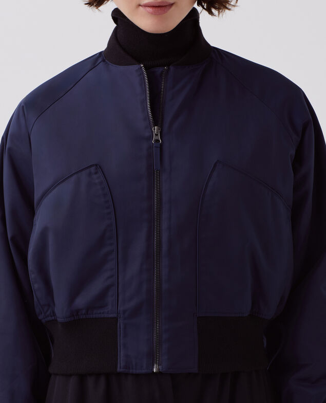 Satinierte Bomberjacke I697 navy