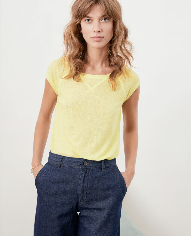 Irisierendes T-Shirt aus Leinen Lemonade