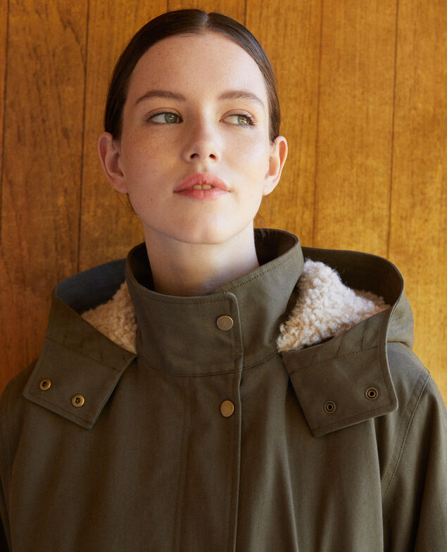 Parka mit einer Kapuze Grün