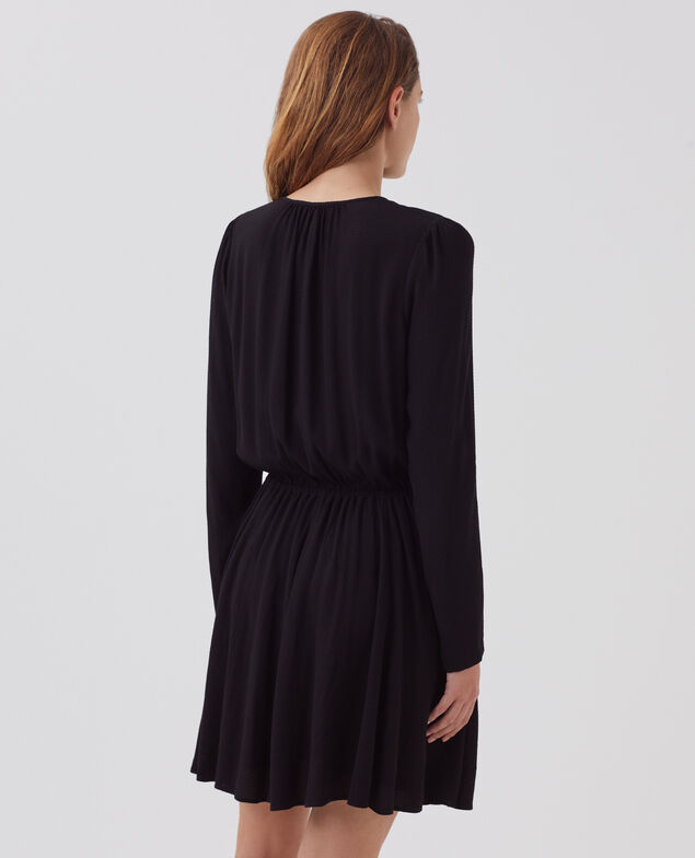 Kurzes Kleid mit fließendem Fall H091 black beauty