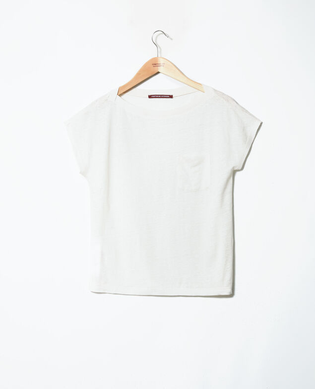 T-Shirt mit U-Boot-Ausschnitt Off white