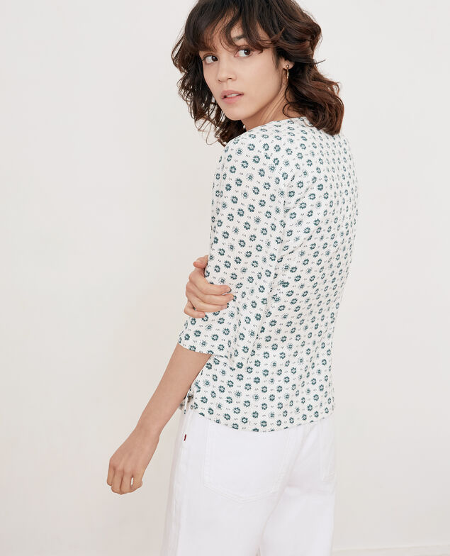 Gemusterte Bluse mit Schnalle Dandelion kaolin