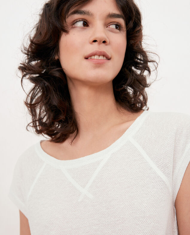 Irisierendes T-Shirt aus Leinen Off white