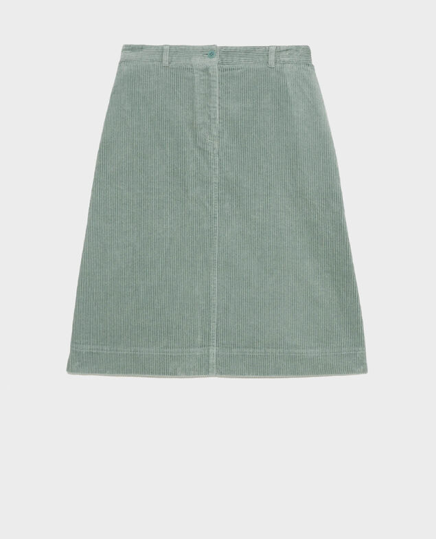  Ausgestellter Rock aus Cord Chinois green