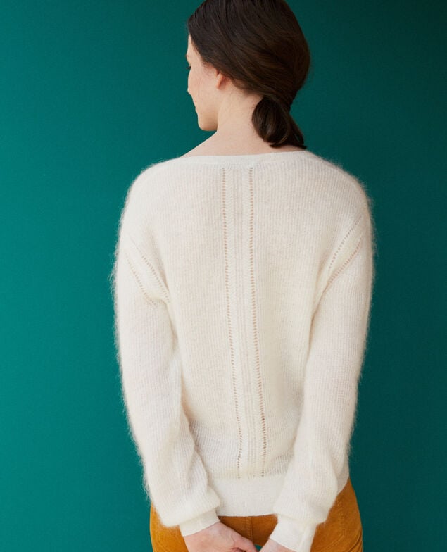 Pullover mit Mohair Weiß