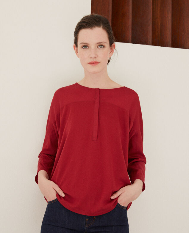 T-Shirt aus Bimaterial Rio red