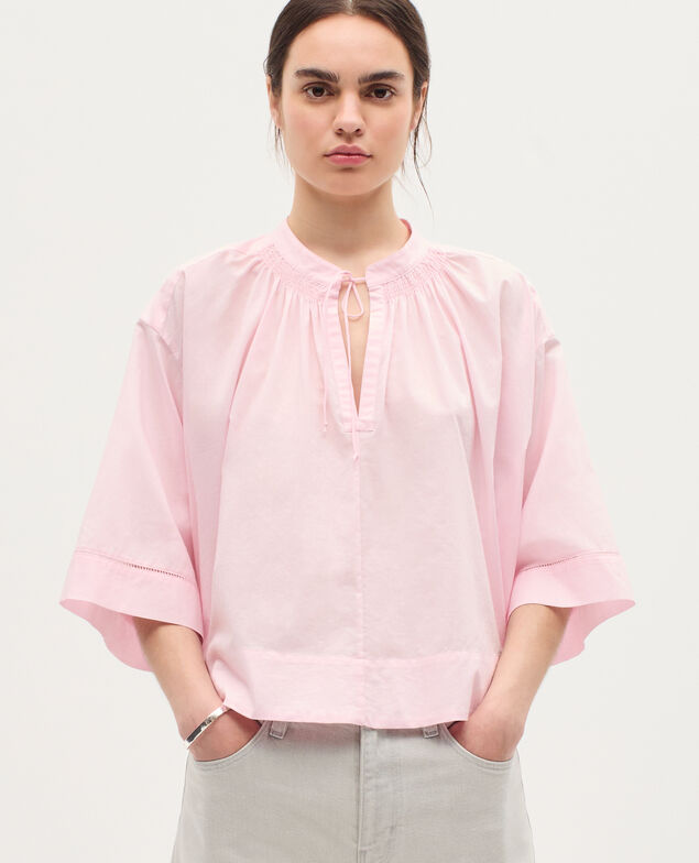 Bluse aus Baumwollvoile K100 bloom pink