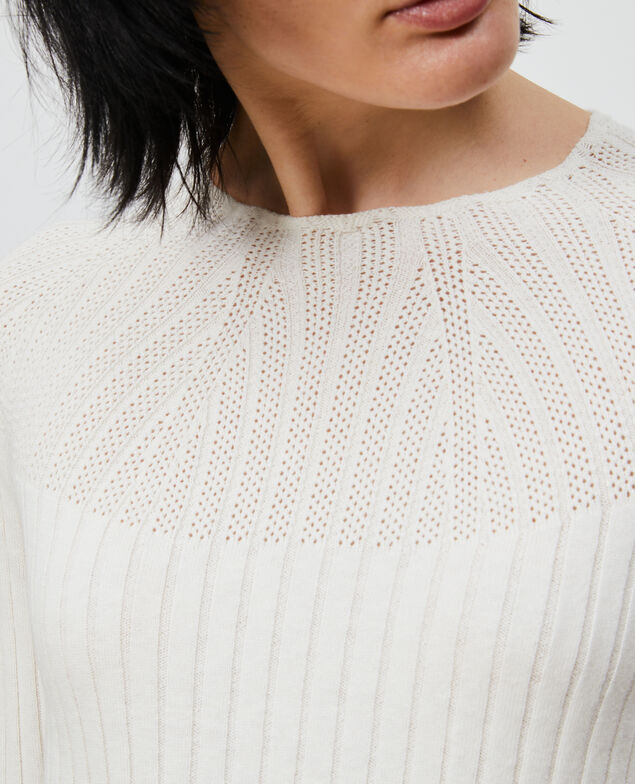 Spitzenpullover aus 3D-Strick Gardenia