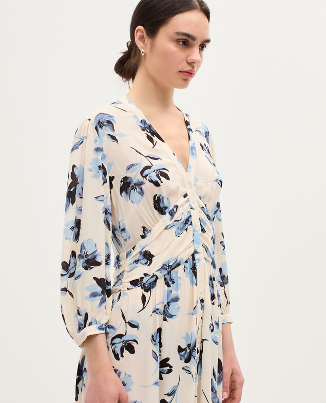 Langes fließendes Kleid K620 lily blue