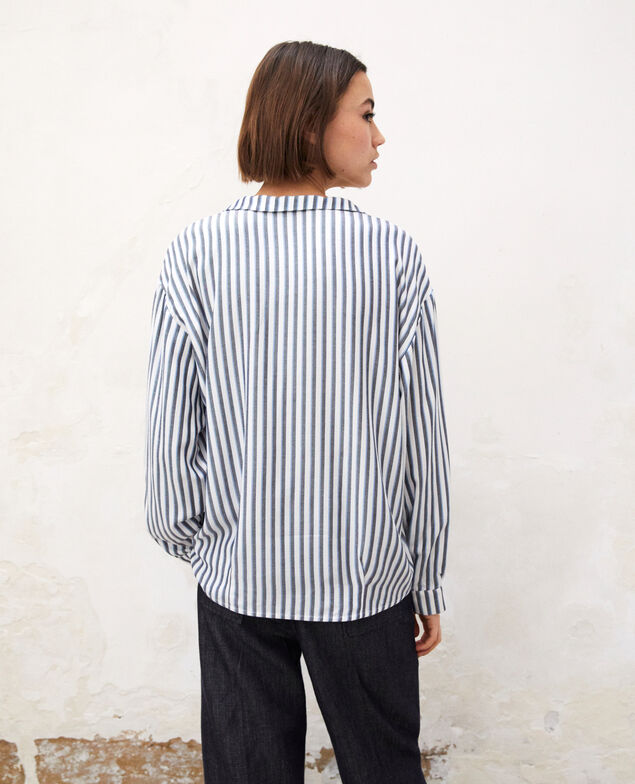 Bluse mit Pyjamakragen Off white