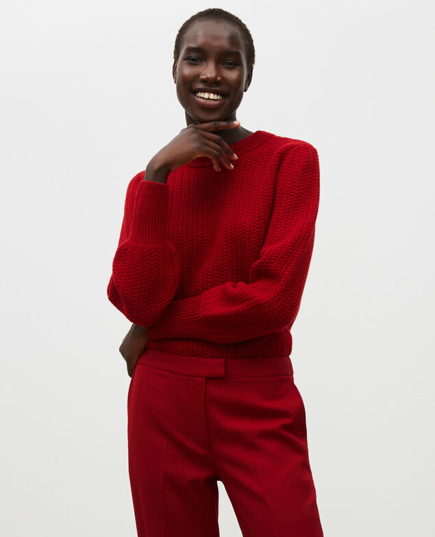 Wollpullover mit Rundhalsausschnitt Royale red