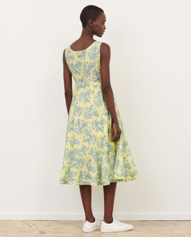 Ausgestelltes Kleid aus Baumwollvoile 93 print yellow