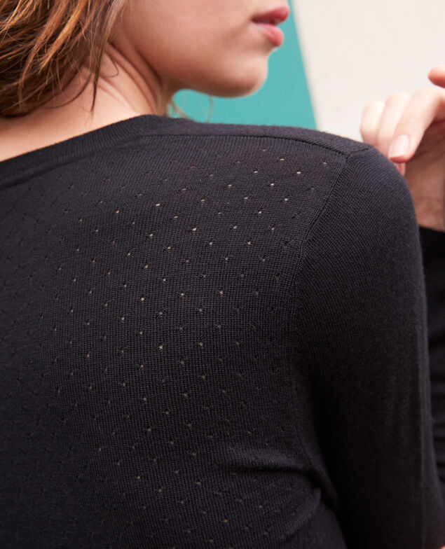 Cardigan aus Merinowolle Schwarz