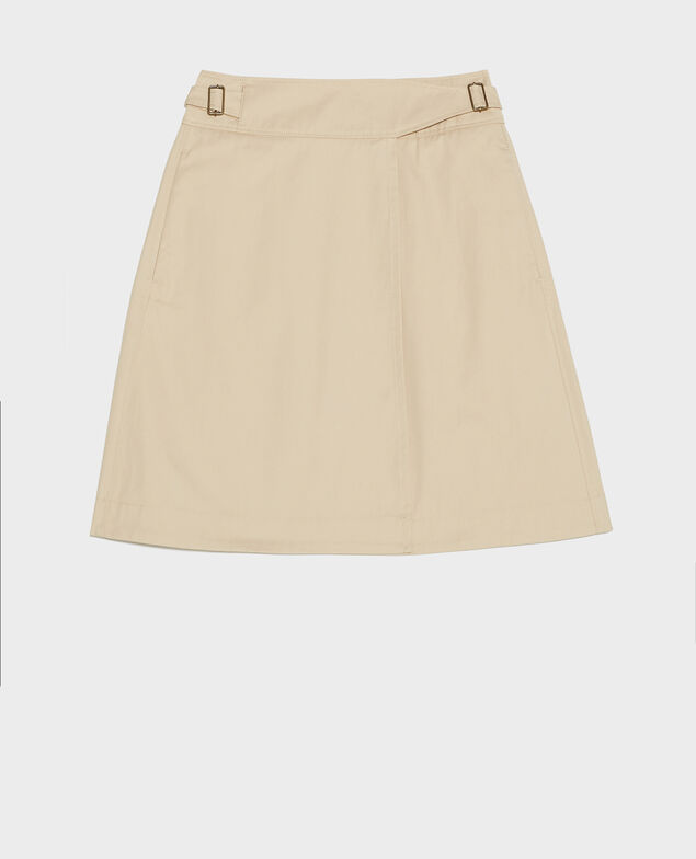 Wickelrock aus Baumwolle Oxford tan