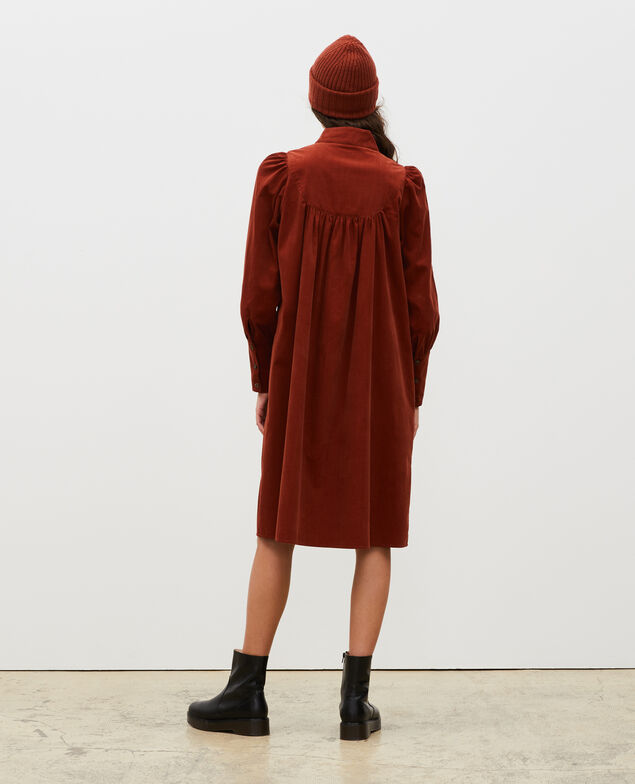 Weites Samtkleid mit Brusteinsatz  Brandy brown