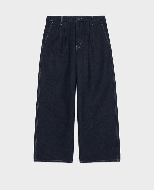 Wide Leg Cropped Jeans Brut Denim rinse
