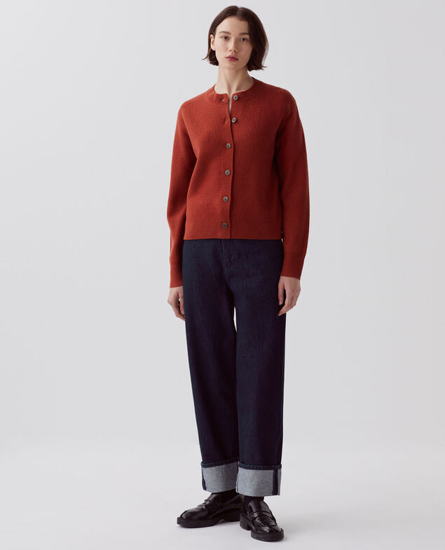 Cardigan aus Wolle U270 orange