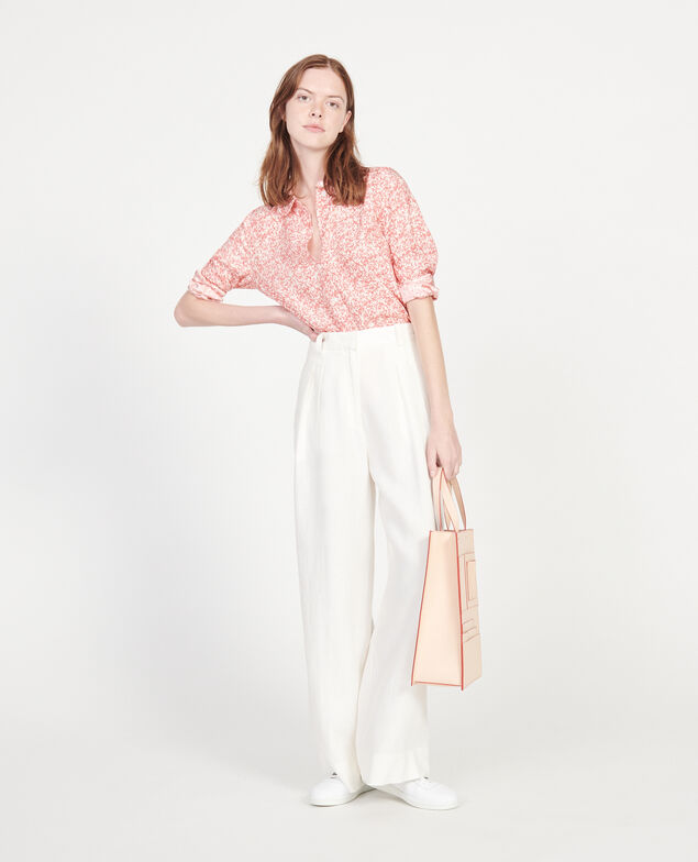 Bluse mit Aufdrucken Feuillage buttercream