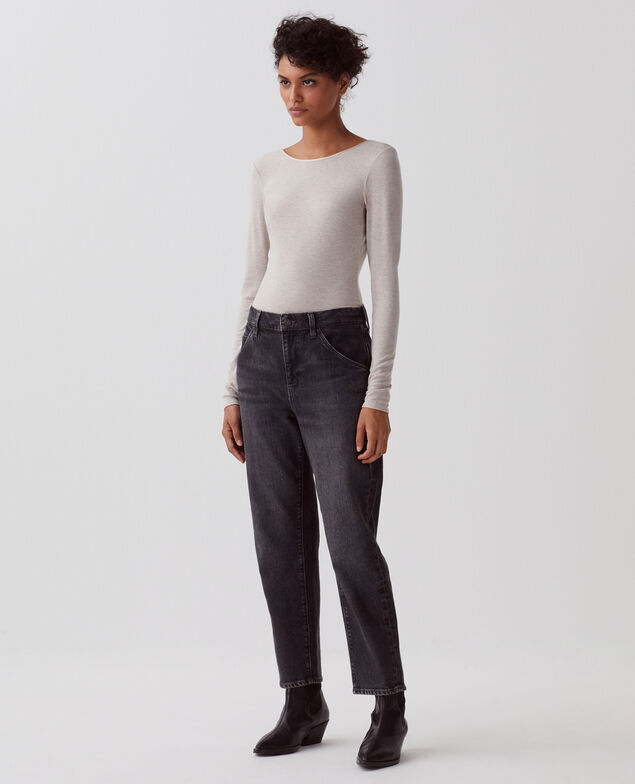 Rückenfreier Body I082 grey melange