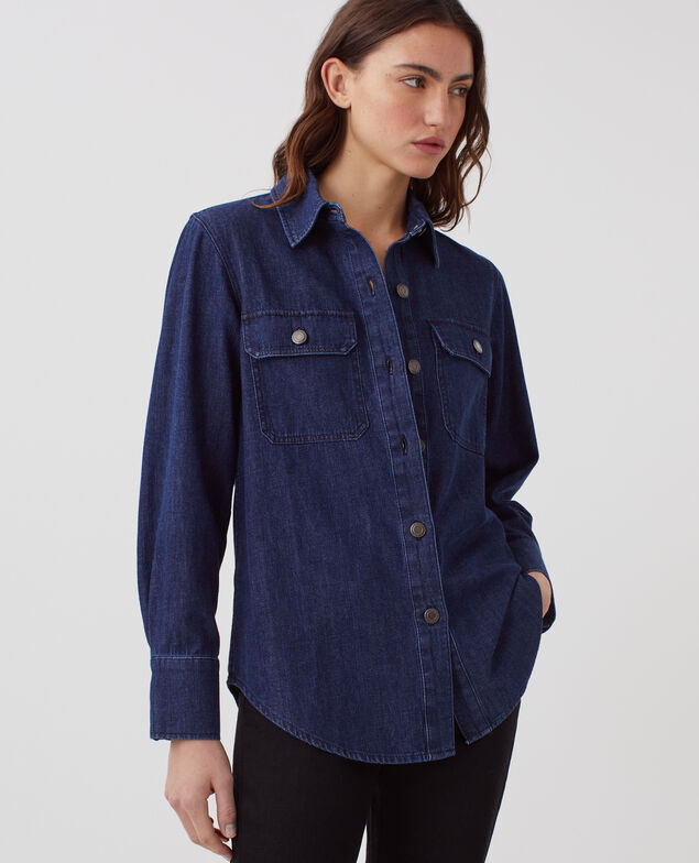 Bluse aus Baumwoll-Denim H680 rinse